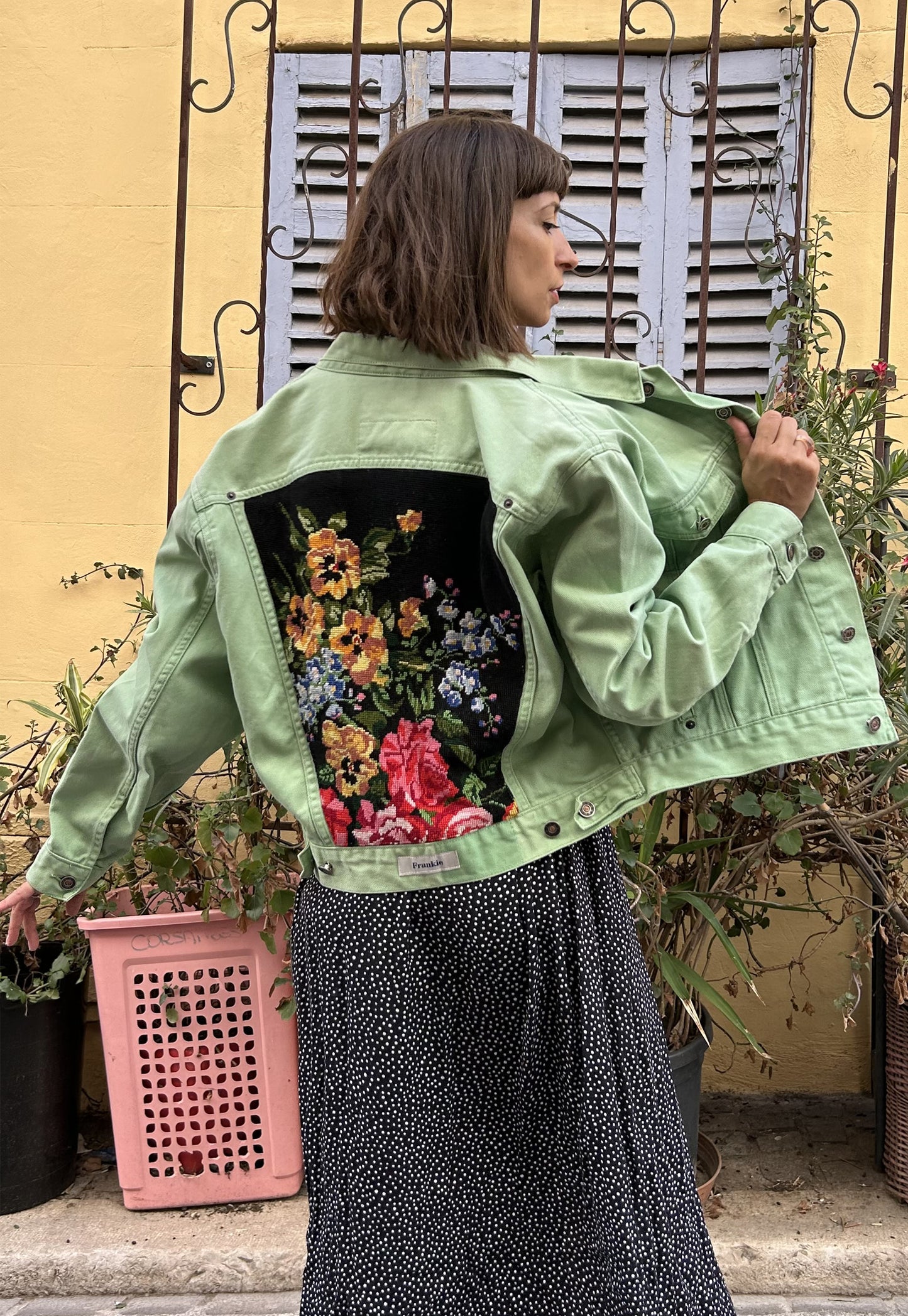 Upcycled jacket Wild flowers (M/L)