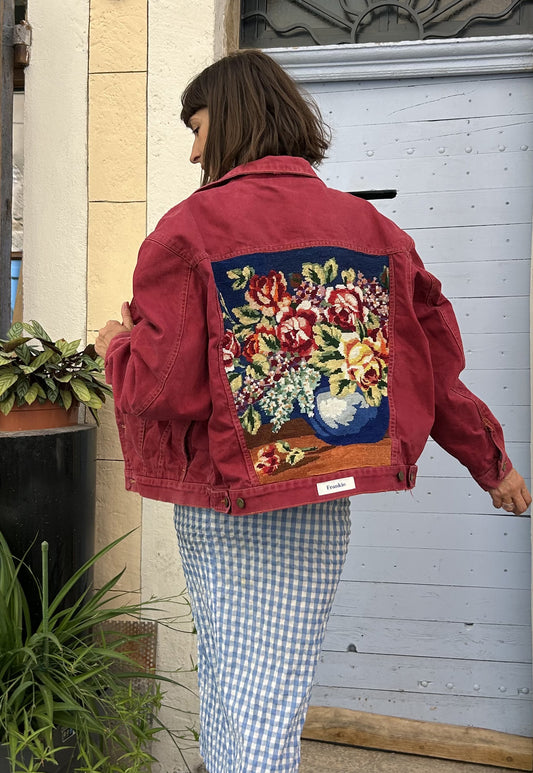 Upcycled jacket Wild Roses (M/L)