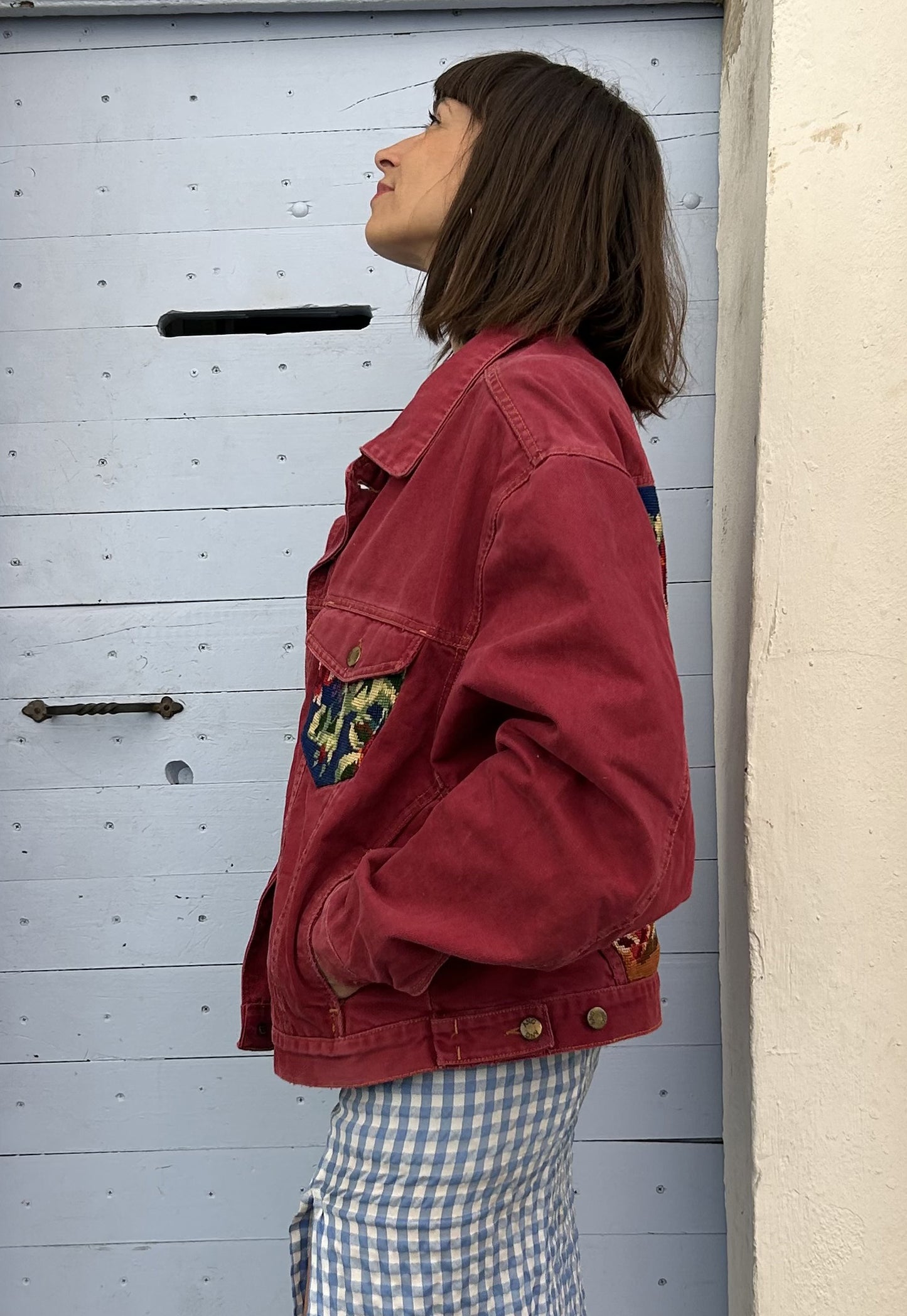 Upcycled jacket Wild Roses (M/L)