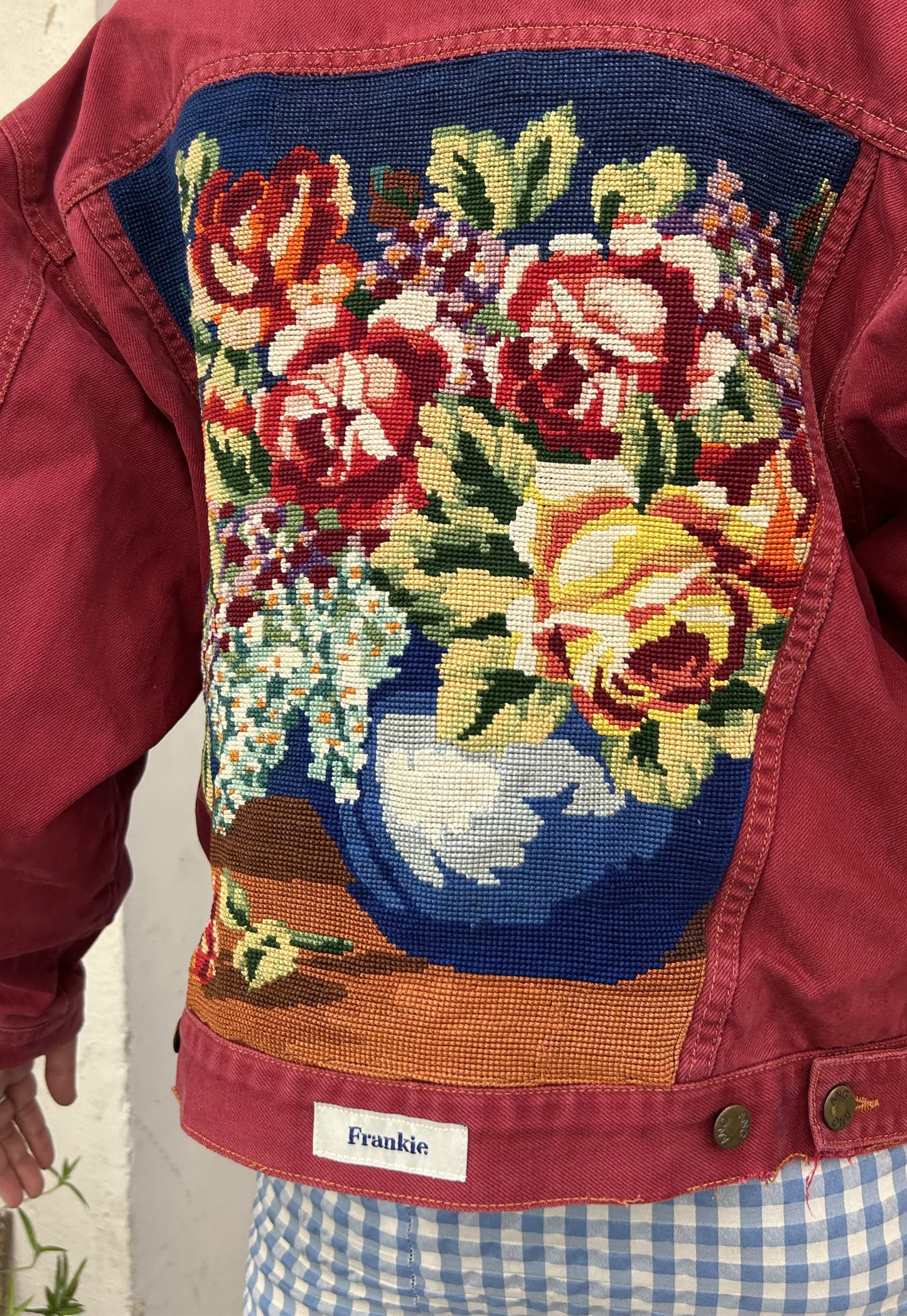 Upcycled jacket Wild Roses (M/L)