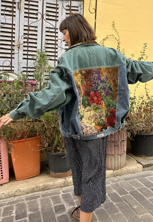 Upcycled jacket Wild bouquet (XL/XXL)