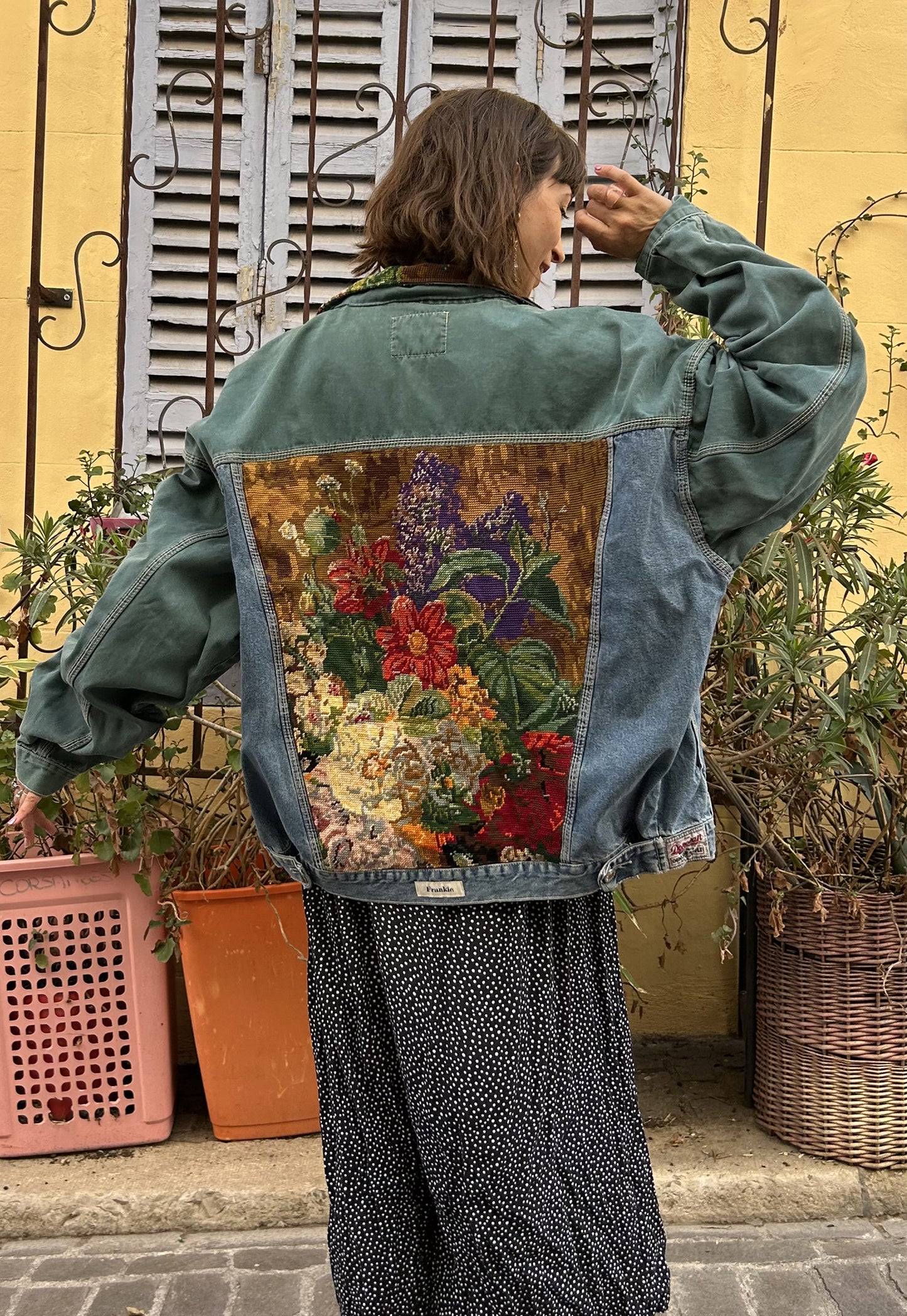 Upcycled jacket Wild bouquet (XL/XXL)