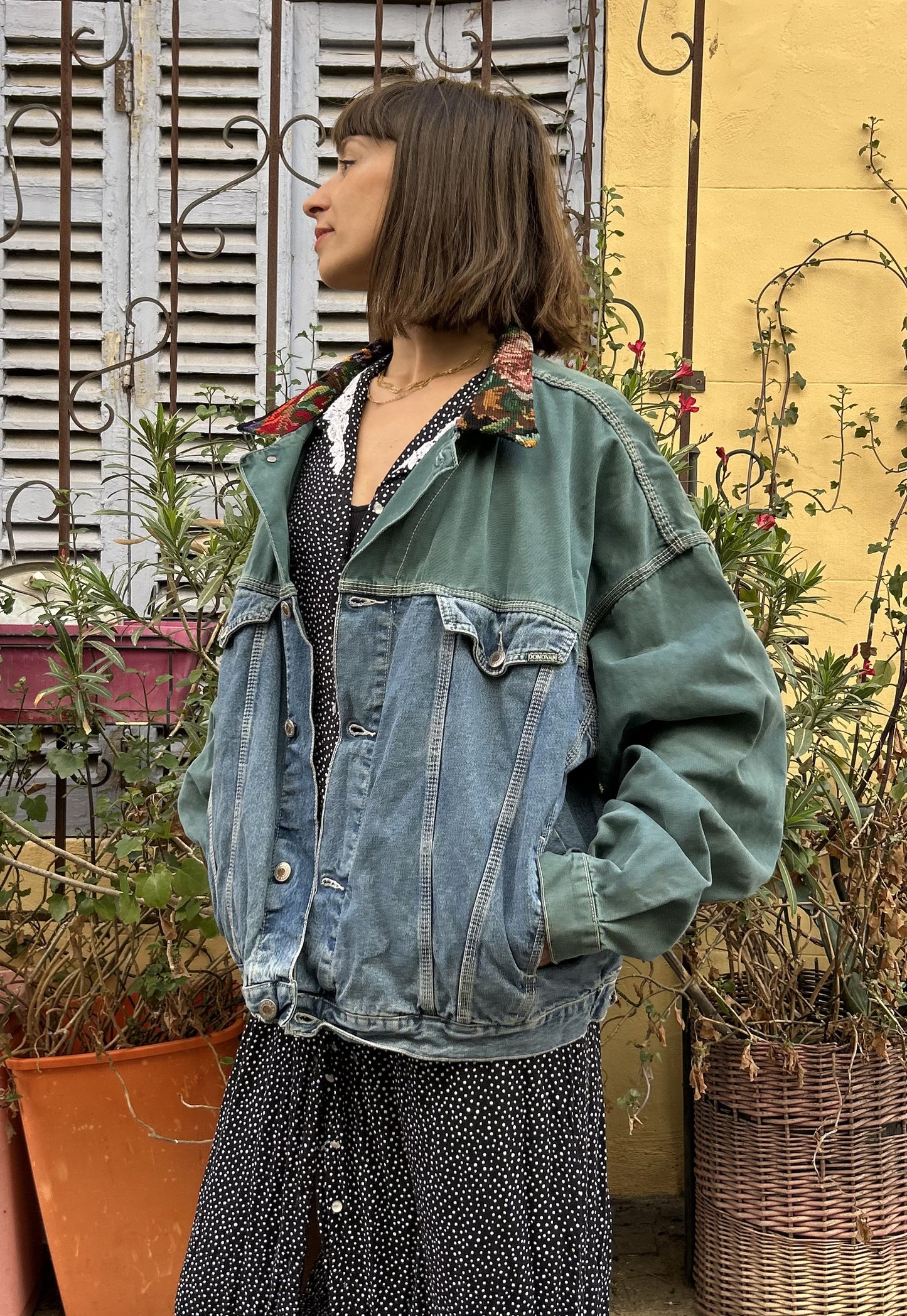 Upcycled jacket Wild bouquet (XL/XXL)
