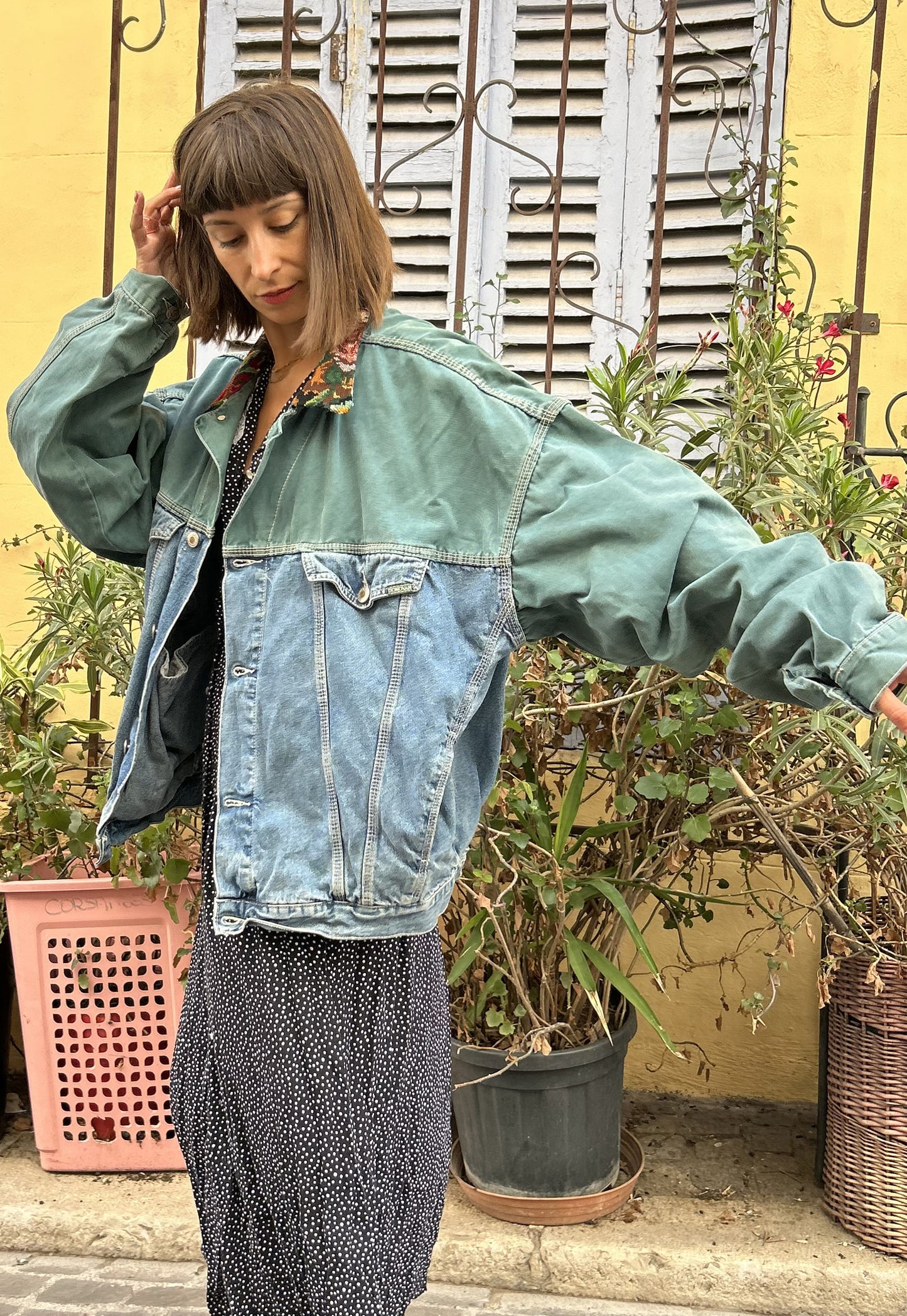 Upcycled jacket Wild bouquet (XL/XXL)