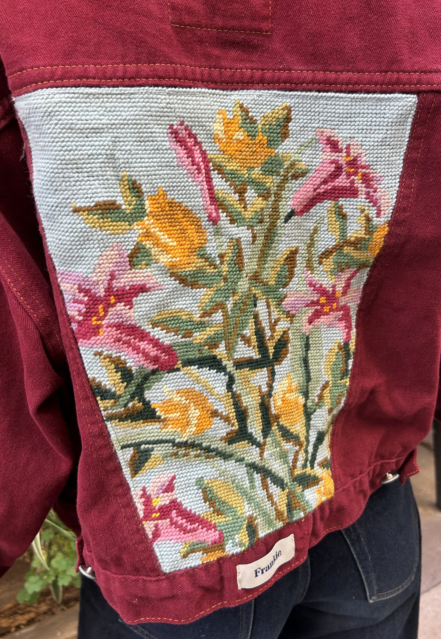 Upcycled jacket wild blooms (M)