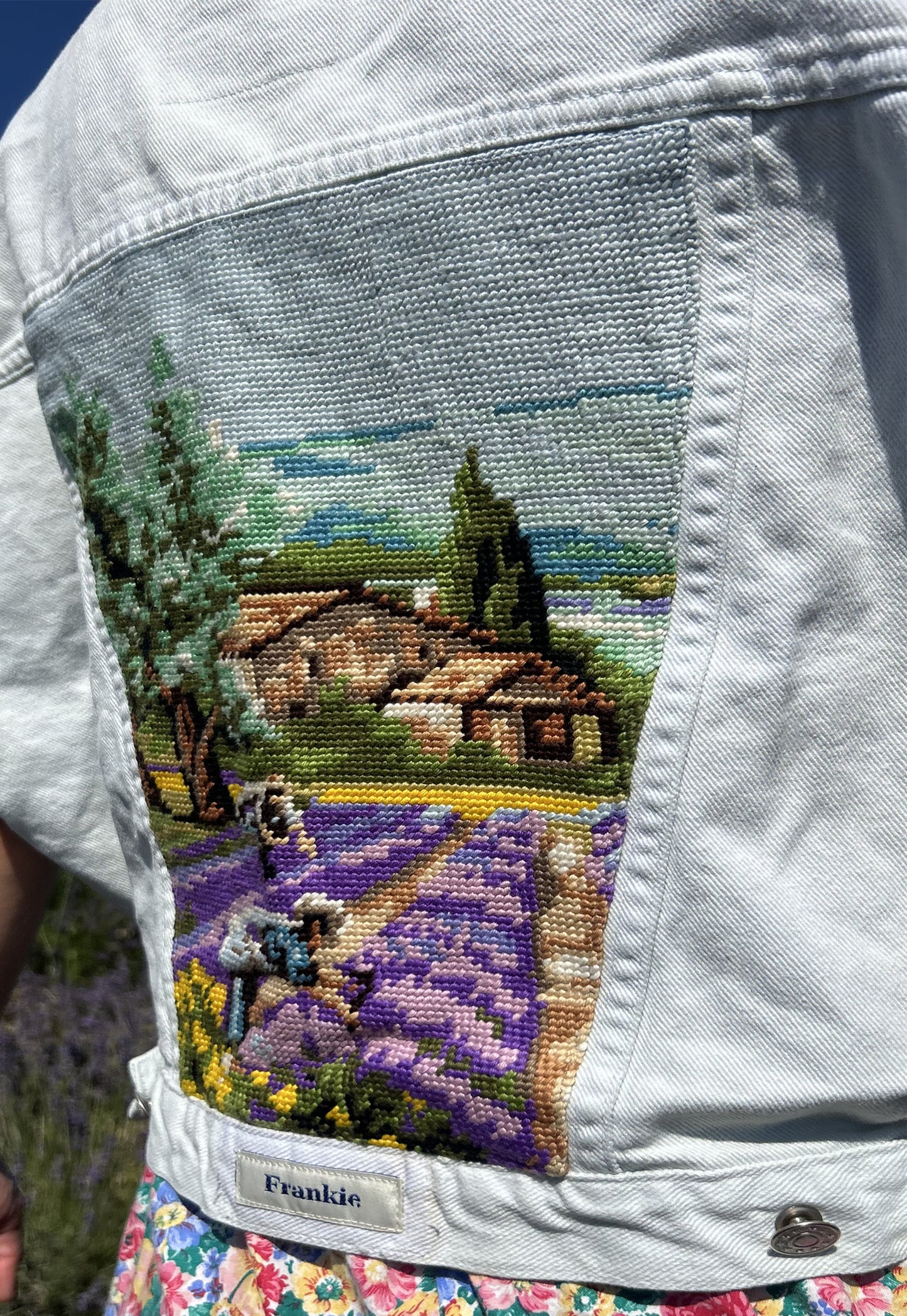 Upcycled Sleeveless Jacket Lavender Fields (M/L)