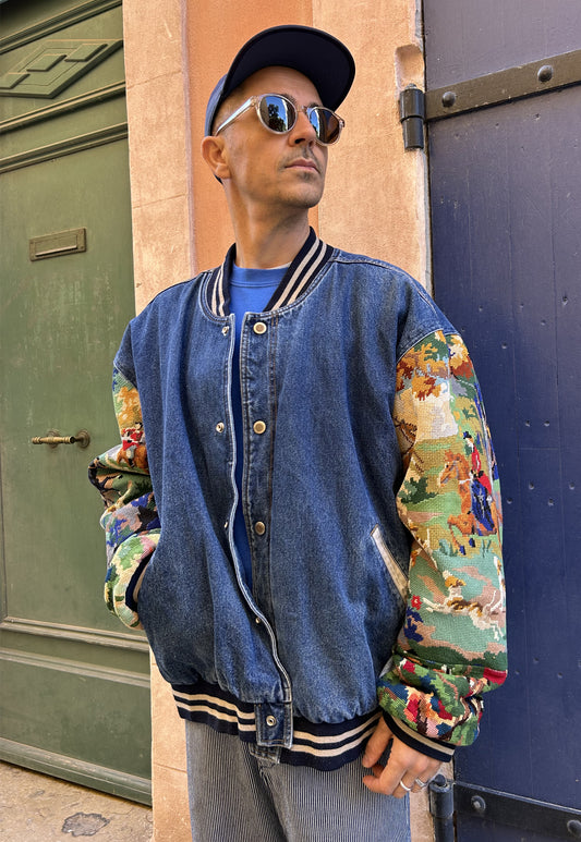 Upcycled Varsity Jacket Chasse à courre (L/XL)