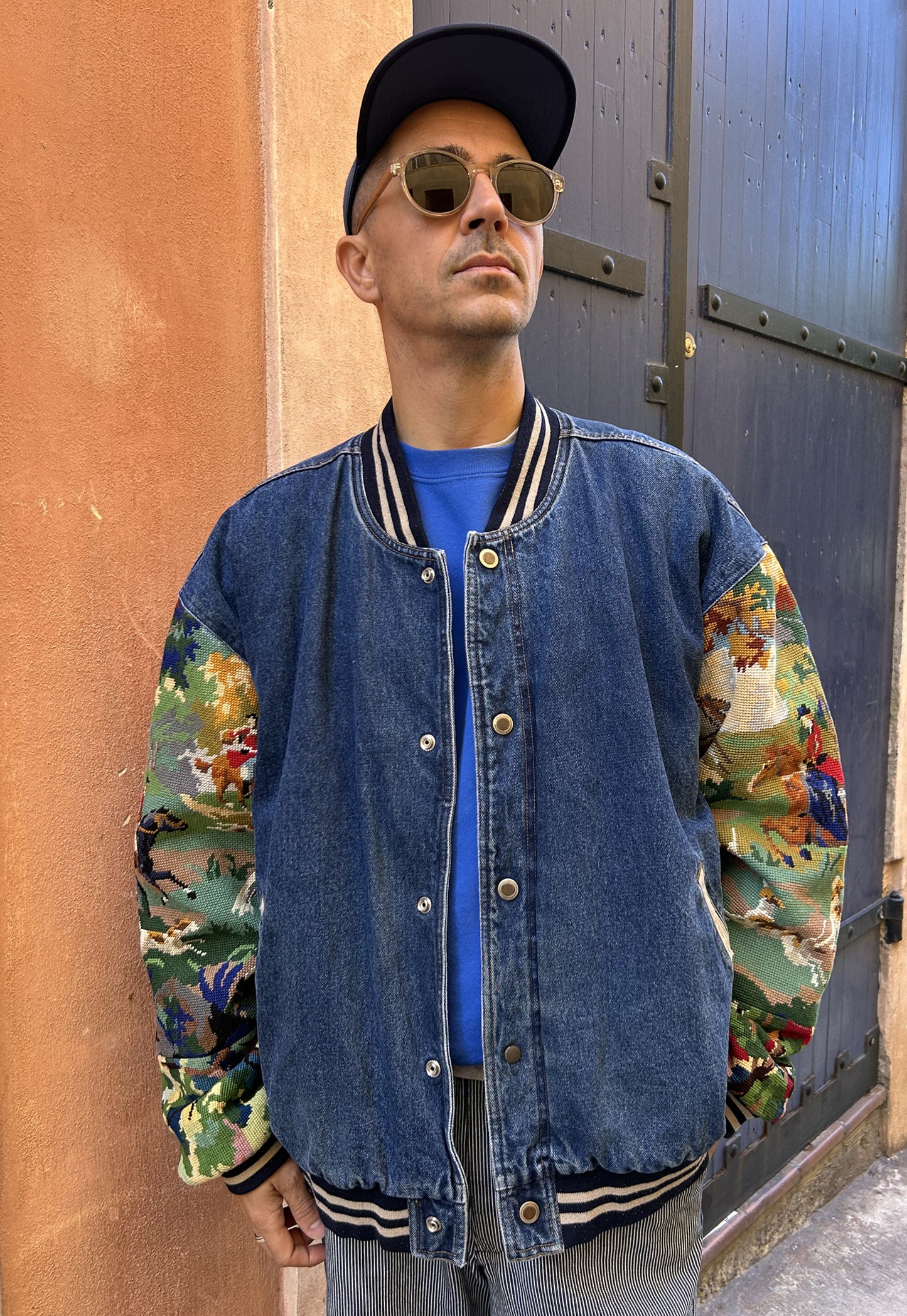 Upcycled Varsity Jacket Chasse à courre (L/XL)