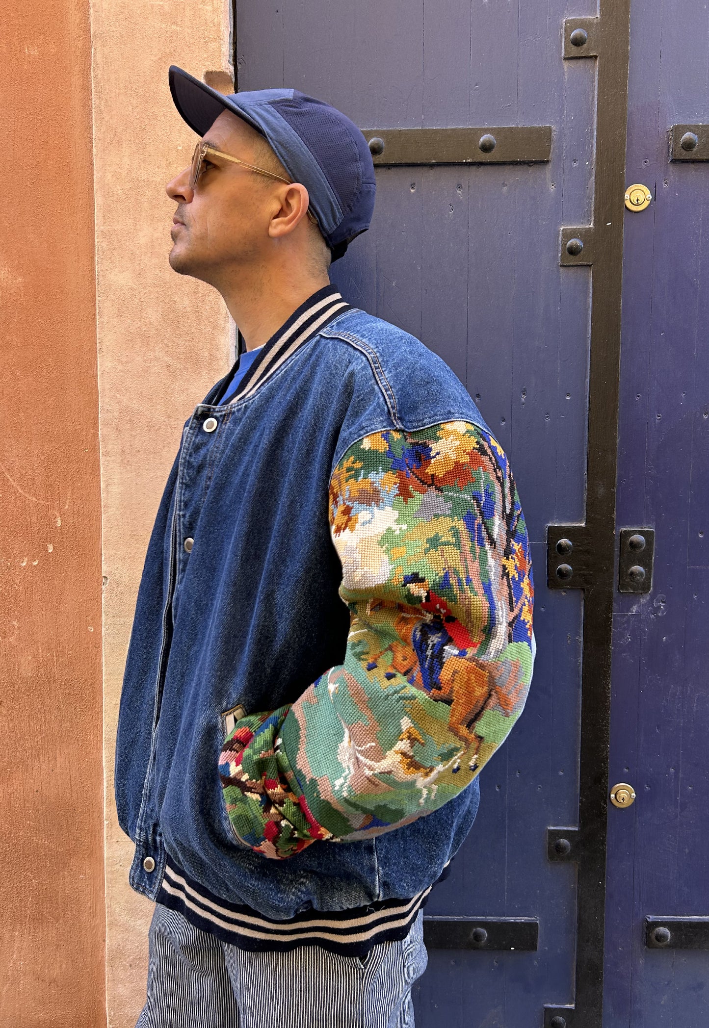 Upcycled Varsity Jacket Chasse à courre (L/XL)