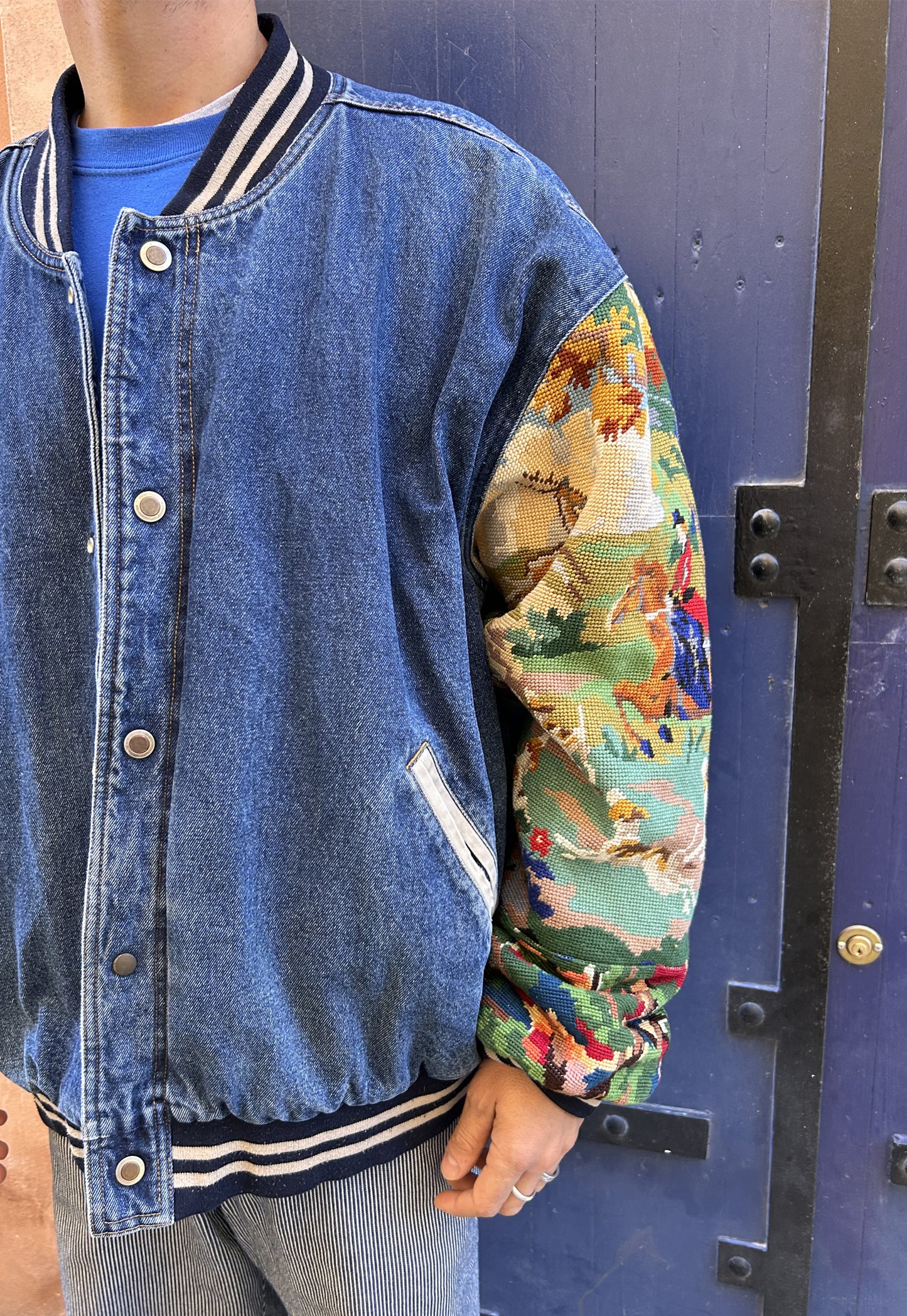 Upcycled Varsity Jacket Chasse à courre (L/XL)