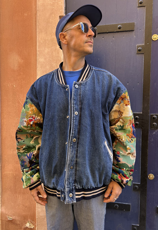 Upcycled Varsity Jacket Chasse à courre (L/XL)