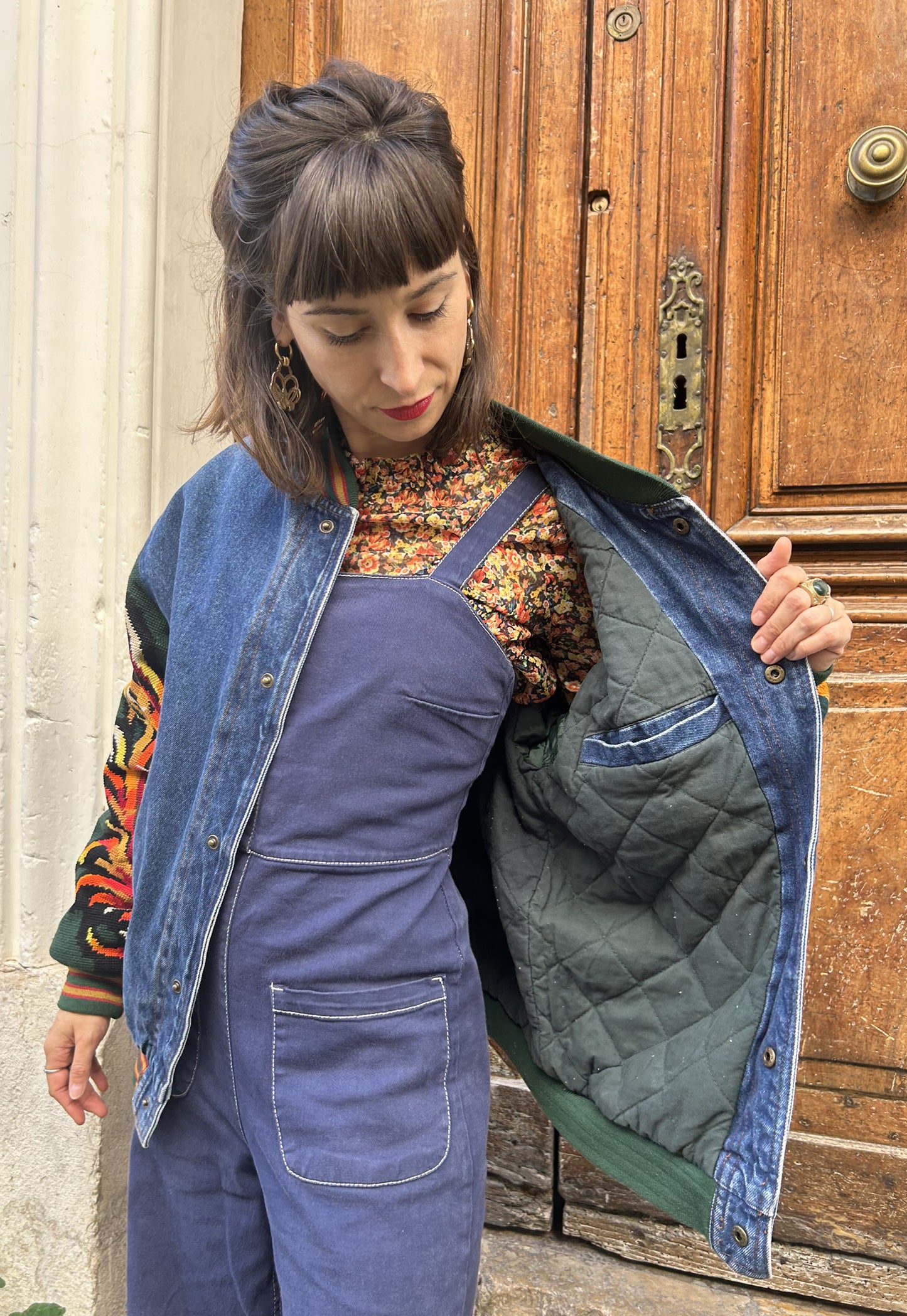 Upcycled Varsity Jacket Firebird (M)