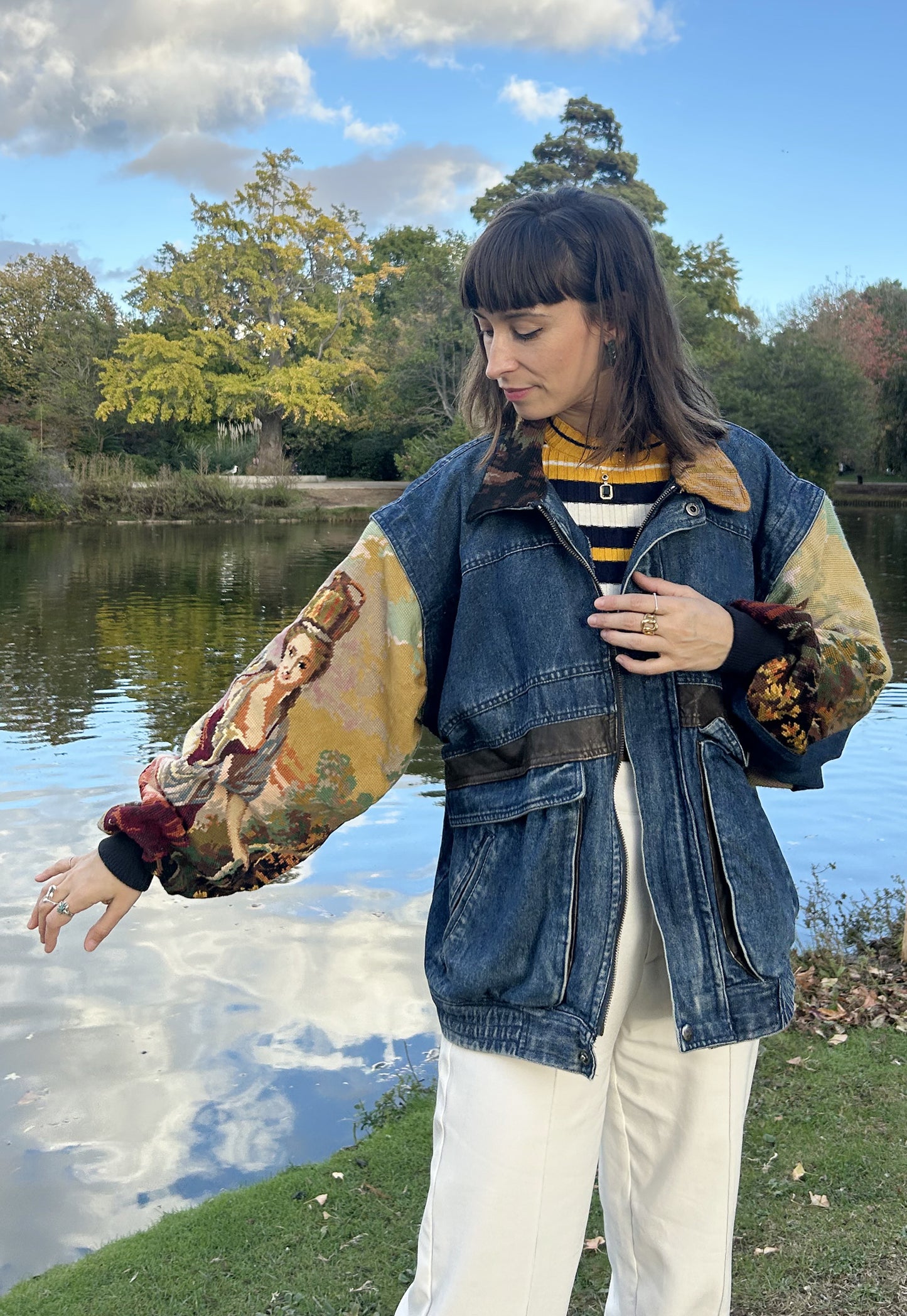 Upcycled denim jacket (XL)