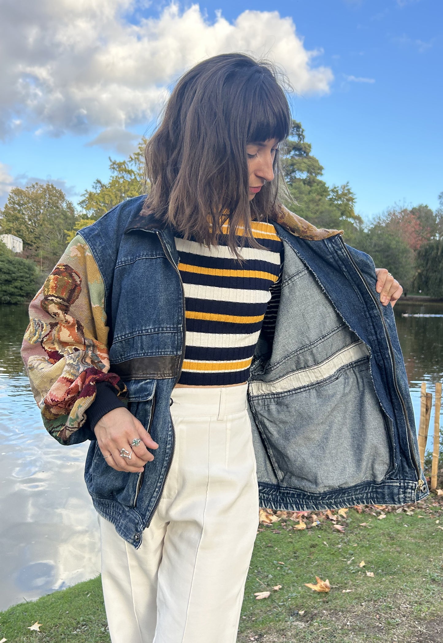 Upcycled denim jacket (XL)