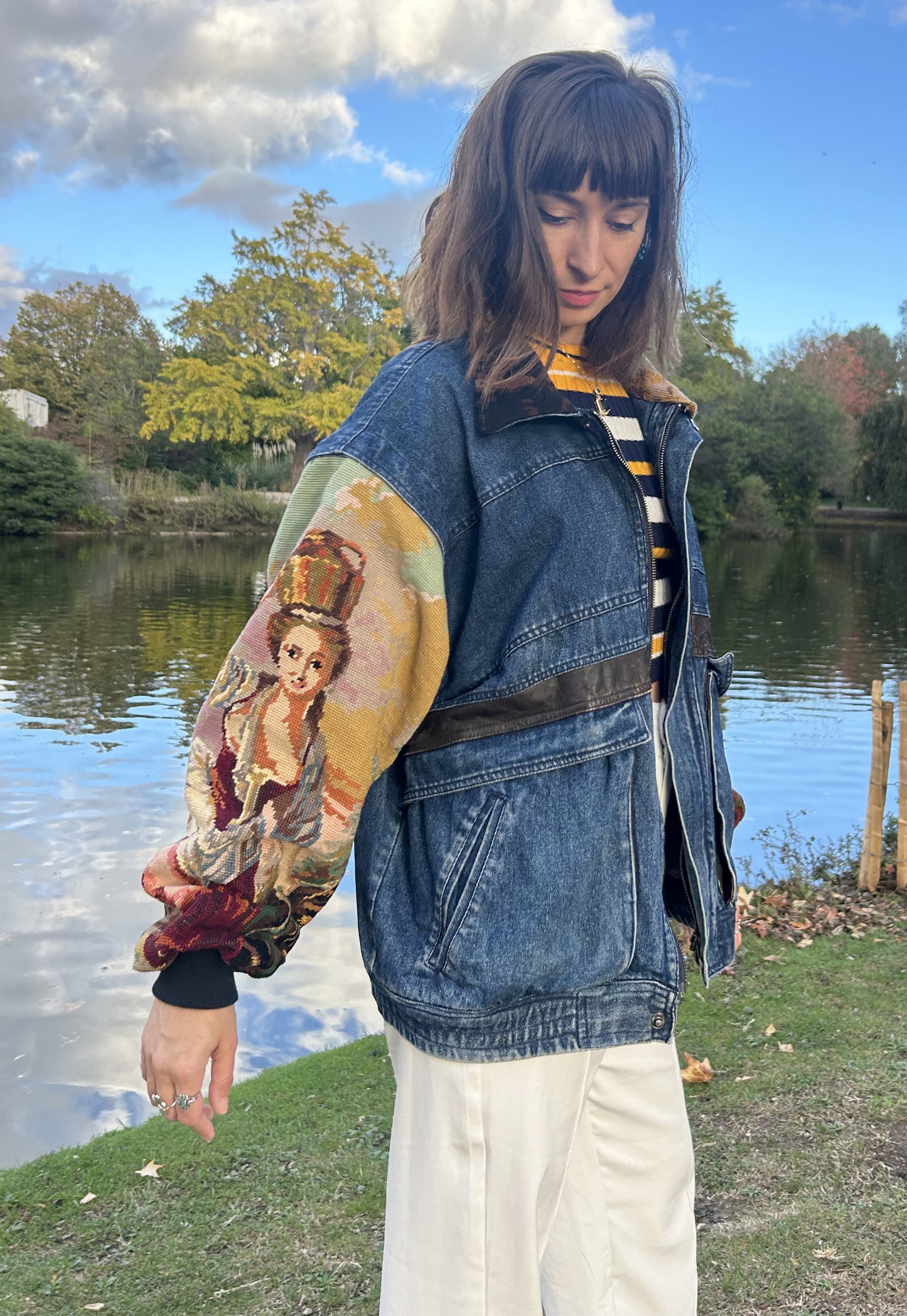 Upcycled denim jacket (XL)