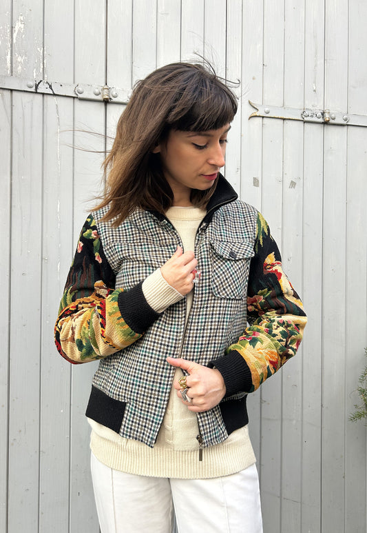 Upcycled  Jacket Wild Birds  (S)