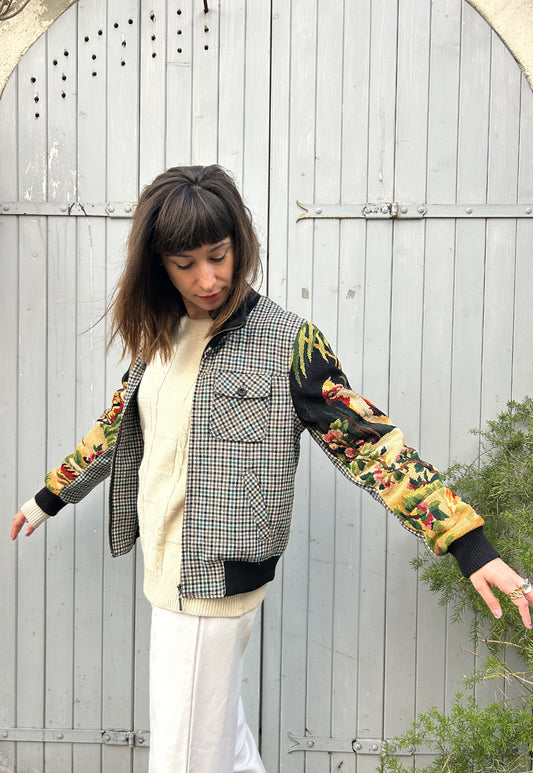Upcycled  Jacket Wild Birds  (S)