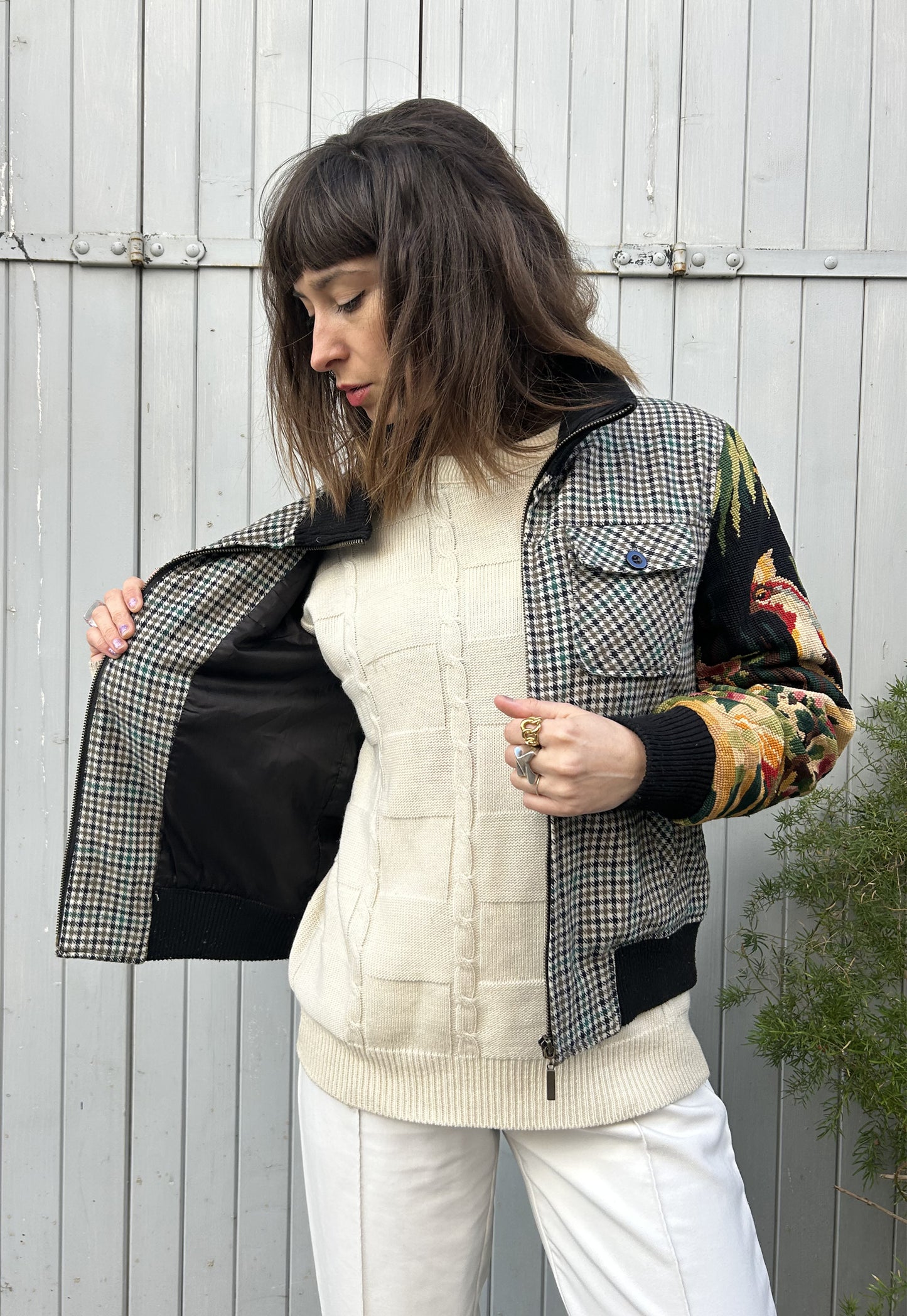 Upcycled  Jacket Wild Birds  (S)