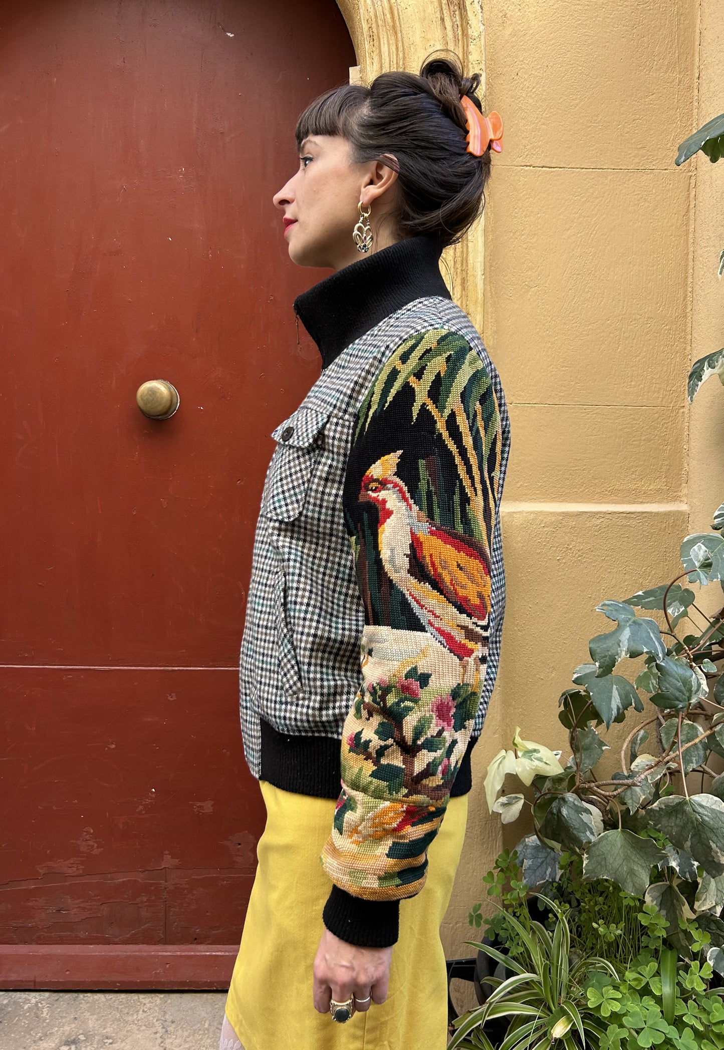 Upcycled  Jacket Wild Birds  (S)