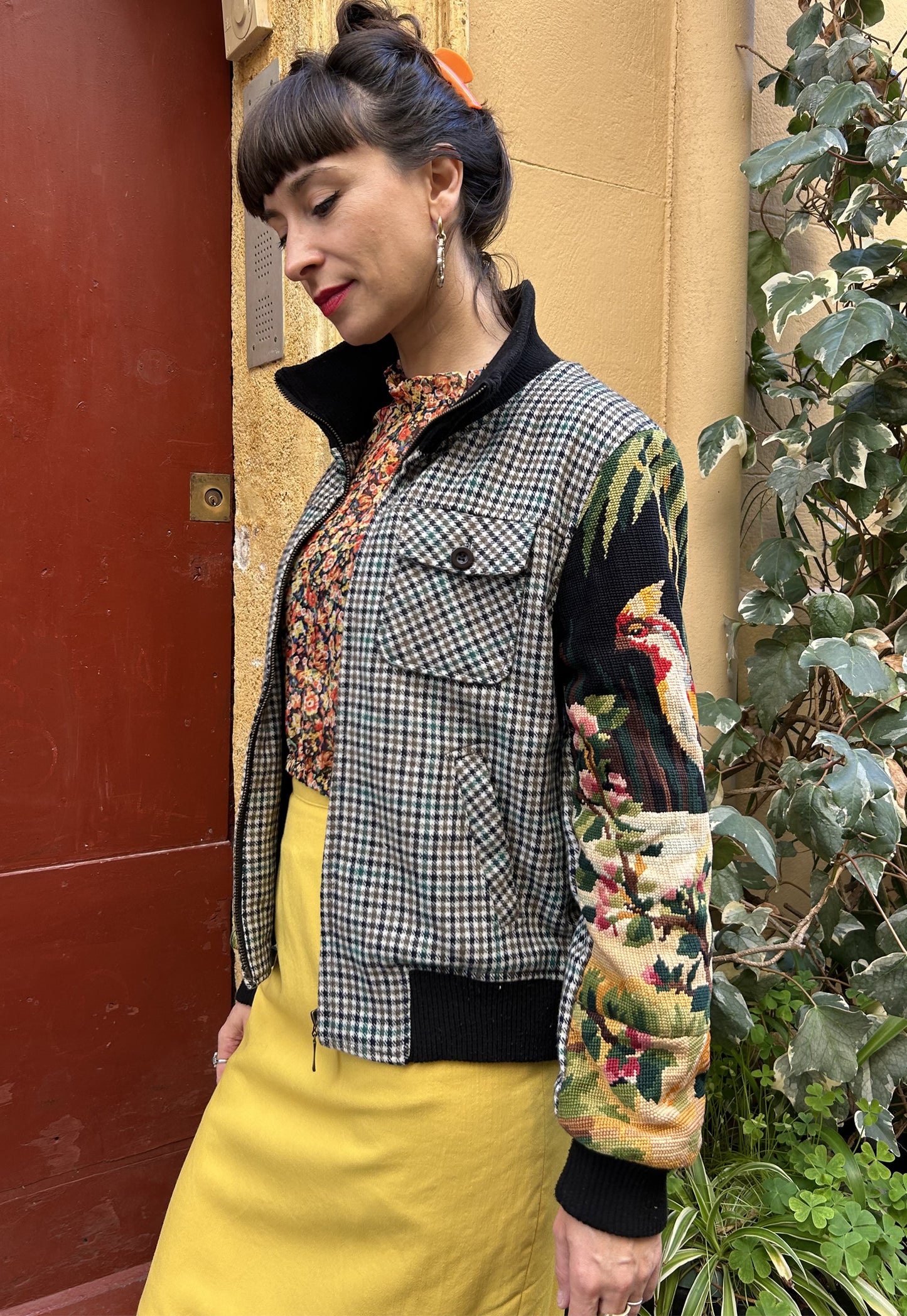 Upcycled  Jacket Wild Birds  (S)