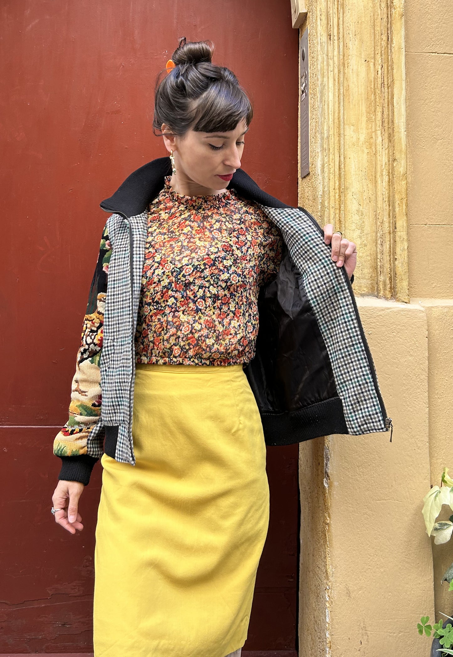 Upcycled  Jacket Wild Birds  (S)