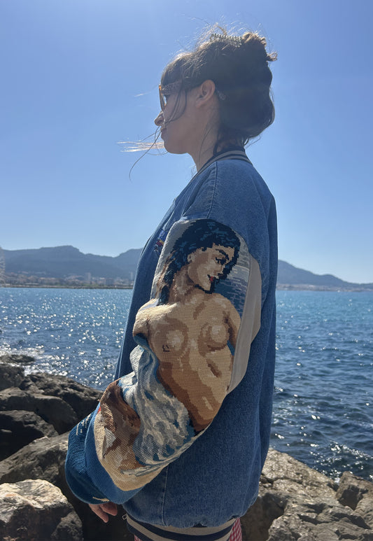 Upcycled Varsity Jacket Naïade  (L/XL)