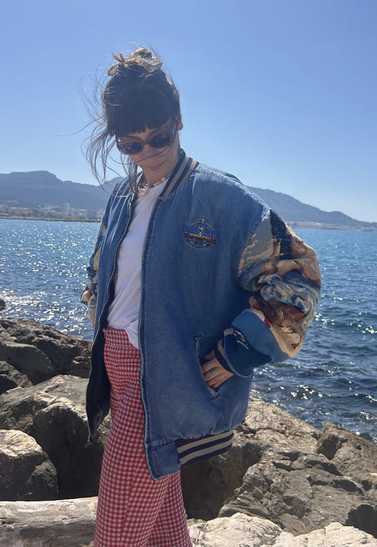 Upcycled Varsity Jacket Naïade  (L/XL)